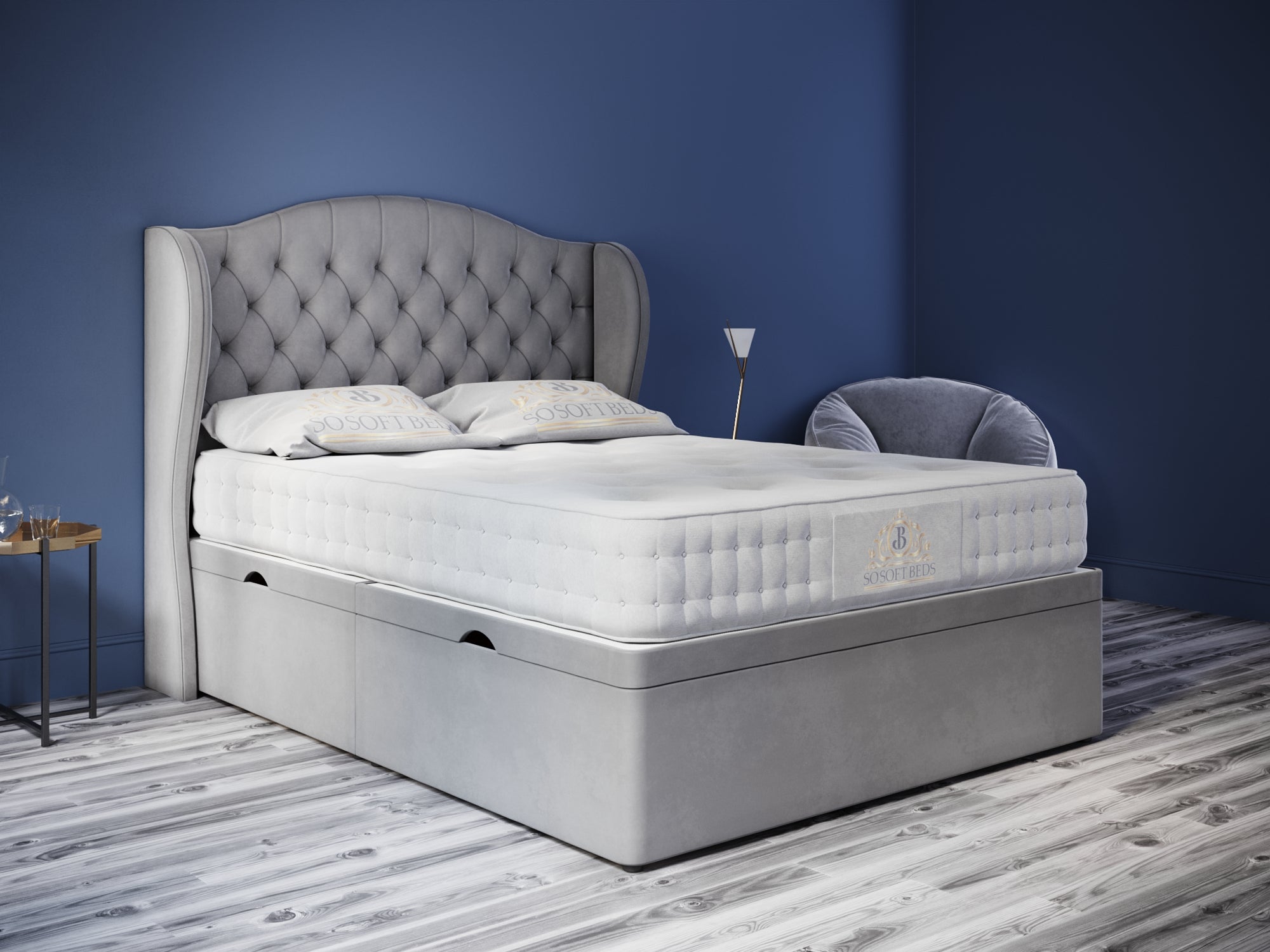 Wingback Panel Ottoman Bed - Ottoman Beds 