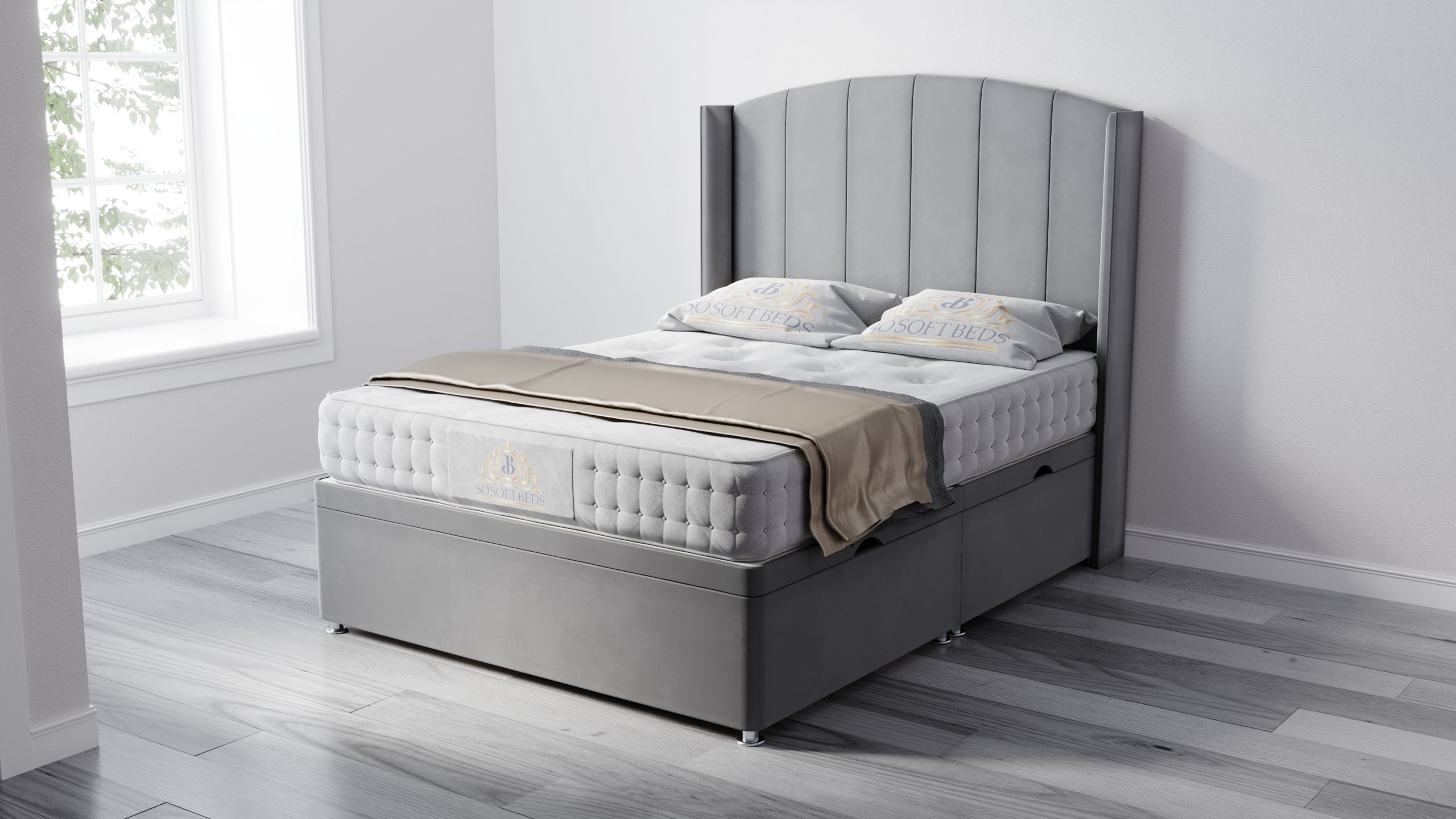 Deacon Wingback Ottoman Bed - Ottoman Beds 