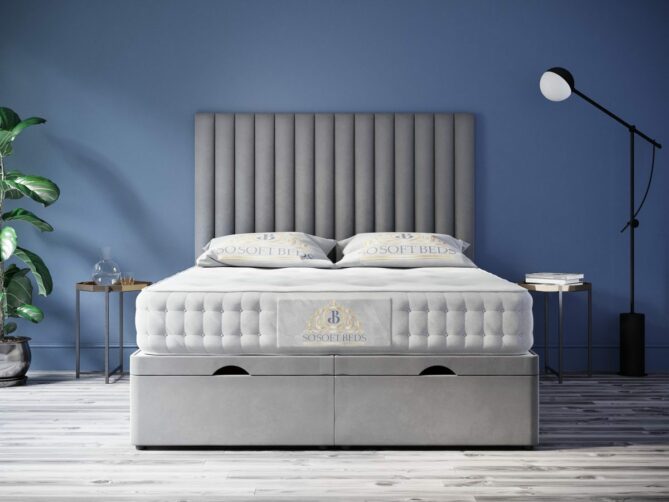 Soneros Ottoman Bed Panel Headboard With Optional Mattress - Ottoman Beds 