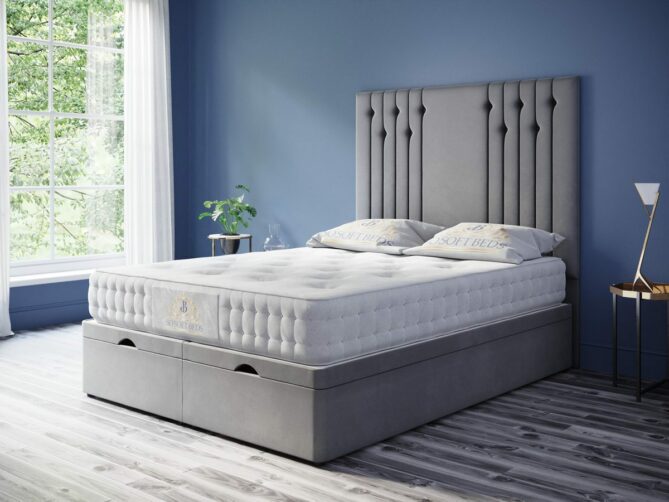 Giovani Ottoman Bed Panel Headboard With Optional Mattress - Ottoman Beds 