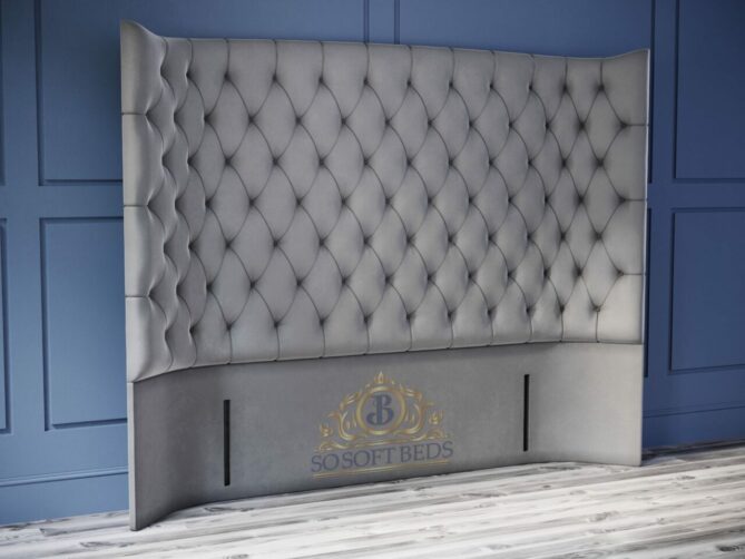 Tall Vegas Wingback Floorstanding Headboard - Ottoman Beds 