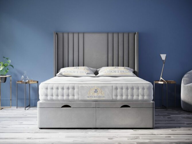 Wingback Moonlight Ottoman Bed Panel Headboard With Optional Mattress